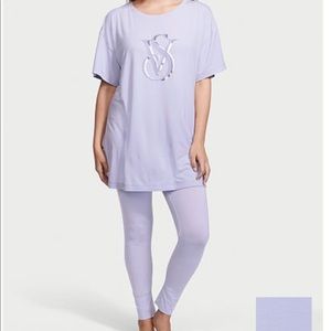 NWTs Victoria’s Secret Brushed Modal 2pc  Sleepshirt & Legging Set Ice SIZE XS